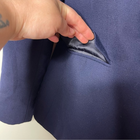 Reiss Navy Blue One Button Wool Blazer sz 6 - Picture 8 of 8